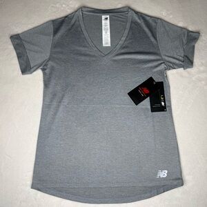 New Balance Gray V-Neck Tee Dry Fit Women’s Size XS